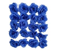 Corkwaw 25 Pcs 3 inch Artificial Rose Flower Heads,Silk Rose Head Flowers,Wedding Party Home Garden Decoration DIY Craft Gift Box Decoration (Blue)