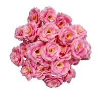 Corkwaw 25 Pcs 3 inch Artificial Rose Flower Heads,Silk Rose Head Flowers,Wedding Party Home Garden Decoration DIY Craft Gift Box Decoration (Pink)