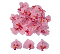 Corkwaw 50 Pcs Orchid Petals Artificial Decorations Orchids Heads Flowers Faux Silk Phalaenopsis Butterfly Flower Heads for Handmade DIY Home Wedding Party Decoration (Pink)