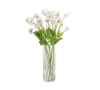 Corkwaw 6 Pcs 23.6" Artificial Poppy Silk Fake Flowers, PU Real Touch for Easter, Memorial Day, Table Decorations, Centres (White)