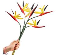 Corkwaw 8 Pack 21-1/2 Inch Artificial Flowers Bird of Paradise,Green Plant for Home Garden Decoration Office Verandah Wedding Decorations (Yellow)