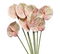 Corkwaw 8 Pcs 23-5/8 inch Artificial Anthurium Flowers Real Touch Fake Flower for Table Centerpieces Arrangement and Bridal Wedding Festival Decor Flower Arrangement (Yellow)