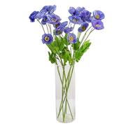 Corkwaw Artificial Poppy Silk Fake Flowers,PU Real Touch Silk Flower | for Easter Memorial Day,table decorations,centres 6 Pcs 23.6"Light Purple