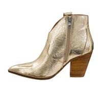 Corkys Footwear Hey Girl Womens Bar Hoppin 3.5-Inch Stacked Heel Booties, With Corkys Soft EVA insoles, An Inside zip For Easy On And Off, and Two Pull On Loops, Gold Wrinkle, 4.5 UK