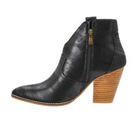 Corkys Footwear Hey Girl Womens Bar Hoppin 3.5-Inch Stacked Heel Booties, With Corkys Soft EVA insoles, An Inside zip For Easy On And Off, and Two Pull On Loops, Black, 9 UK