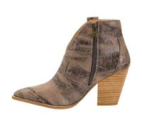 Corkys Footwear Hey Girl Womens Bar Hoppin 3.5-Inch Stacked Heel Booties, With Corkys Soft EVA insoles, An Inside zip For Easy On And Off, and Two Pull On Loops, Taupe, 8 UK