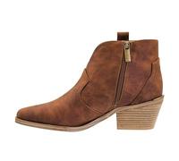 Corkys Footwear Hey Girl Womens Closing Time Bootie - Featuring A Chic Western Style Stitching, A 2.5-Inch Heel, and Comfortable Insoles for All-Day Wear, Rust, 4.5 UK