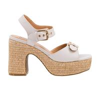 Corkys Footwear Hey Girl Womens Daddys Money Heel - Featuring a 4 Inch Heel with Adjustable Buckle Straps and a Lightly Cushioned Insole For All-Day wear, Ivory, 5.5 UK