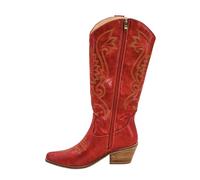 Corkys Footwear Hey Girl Womens Just In Case Tall Boot - A Western-Inspired Tall Boot with Side Zip, Pull-On Loops, Stitch Detailing, and 2.5-Inch Heel, Red, 9 UK