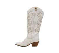Corkys Footwear Hey Girl Womens Just In Case Tall Boot - A Western-Inspired Tall Boot with Side Zip, Pull-On Loops, Stitch Detailing, and 2.5-Inch Heel, White Crackle, 9 UK