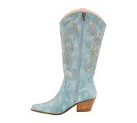 Corkys Footwear Hey Girl Womens Just In Case Tall Boot - A Western-Inspired Tall Boot with Side Zip, Pull-On Loops, Stitch Detailing, and 2.5-Inch Heel, Turquoise, 9 UK