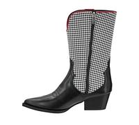 Corkys Footwear Hey Girl Womens Somebodys Problem 2-Inch Stacked Heel Western Boot, Featuring Cushioned Insoles For All Day Wear, Western Stitching, and A Full Inside Zip, Black White Houndstooth, 9