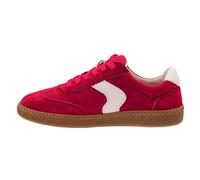 Corkys Footwear Hey Girl Women's Spoiler Alert Lace-Up Fashion Sneaker - Trendy Wave Stripe, Cushioned Insoles for All-Day Wear, and Chic Everyday Style, Red Faux Suede, 5.5 UK