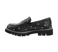 Corkys Footwear Hey Girl Women's Stud Muffin Heeled Loafer - with a 1.5-Inch Heel, Studded Upper, and Soft EVA Insoles for Chic Comfort and Trendy Style, Black, 4.5 UK