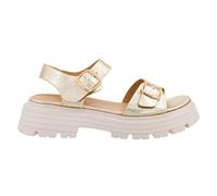 Corkys Footwear Hey Girl Women's That’s Just Me Sandal - Featuring a 2-Inch Chunky Heel With Two Adjustable Buckle Straps and A Lightly Cushioned Insole, Gold, 4.5 UK