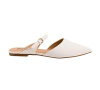 Corkys Footwear Hey Girl Women's Wanna Grab Drinks Mary Jane Mule - Featuring a Pointed Toe, a Lightly Cushioned Insole, and an Adjustable Buckle Strap, White Mirror Metallic, 7 UK