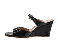 Corkys Footwear Hey Girl XOXO Women's Wedge Sandal - Featuring a 3-Inch Heel, Slip-On Design, Adjustable Buckle Strap, and a Lightly Padded Insole - Sophistication Meets Chic, Black Patent, 7 UK