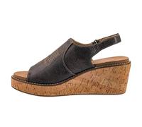 Corkys Footwear Most Wanted 2.5-Inch Wedge Sandal, Featuring a Hook And Loop Closure, Soft EVA Insoles For All Day Wear, and Western Inspired Stitching On The Upper, Espresso Crinkle, 9 UK