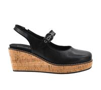 Corkys Footwear Pity Party Womens Wedge - Closed Square Oval Toe Platform Heel - Adjustable Mary Jane Strap with Hook and Eye Closure - 2.5 Inch Heel - 0.75 Inch Platform - EVA Cushioned Insole, Black
