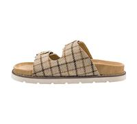 Corkys Footwear Womens Feelin Saucy Double Buckle Sandals - Featuring Two Straps With Adjustable Buckles, A Lug Sole, and Soft, Cushioned Insoles for All Day Wear, Tan Plaid, 7 UK
