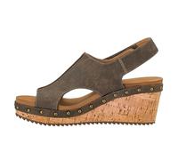 Corkys Footwear Womens For Keeps Wedges - Featuring EVA Foam Cushioned Insoles, A 2.5 Inch Heel, Lightweight For All Day Wear, Easy On And Off With The Hook And Loop Closure, Chocolate, 5.5 UK