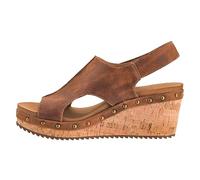 Corkys Footwear Womens For Keeps Wedges - Featuring EVA Foam Cushioned Insoles, A 2.5 Inch Heel, Lightweight For All Day Wear, Easy On And Off With The Hook And Loop Closure, Rust, 7 UK