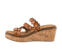 Corkys Footwear Womens Let’s Be Friends Wedge - With a 2.5 Inch Heel, a Cushioned EVA Insole for All-Day Wear, and a Strappy Floral Upper For a Cute Spring Look, Cognac, 3 UK