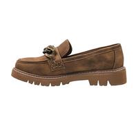 Corkys Footwear Women's Not Literally Slip-On Loafer, with A Chunky Heel and Lug Sole, Cushioned Insoles for All Day Wear, and A Chunky Chain Detail Across The Upper, Tan, 9 UK