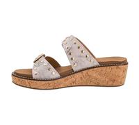 Corkys Footwear Women's Told You So Wedge - Featuring a 2-Inch Heel, Two Adjustable Buckle Straps with Stud Embellishments, and a Cushioned EVA Insole, Cream Crackle, 4.5 UK