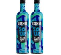 Corky's Sour Blueberry Schnapps 70cl | Shots | 15% ABV | Sour Bueberry Liqueur | Blue Vodka Schnapps | Party Shots, Cocktail Ingredient, Pre Drinks, Alcohol (Pack of 2)