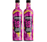 Corky's Sour Raspberry Schnapps 70cl | Shots | 15% ABV | Sour Raspberry Liqueur | Vodka Schnapps | Party Shots, Cocktail Ingredient, Pre Drinks, Alcohol | Spirits | Flavoured Vodka (Pack of 2)