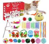 Corlidea Cat Advent Calendar, 24 Days Interactive Cat Toys Christmas Toys for Kittens with Catnip, Mice, Surprise Gifts for Cat Lovers