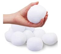 Corlidea Fake Christmas Snow Globe, Realistic White Plush Artificial Snowballs for Christmas Tree Decorations, Winter Snowball Fight Game, Snowball Combat Game