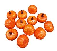 Corlidea Pack of 12 Small Artificial Lifelike Pumpkin Autumn Mini Pumpkins for Home Garden Autumn Decoration Thanksgiving or Halloween Decoration Watch Stand Wood (Orange, One Size)