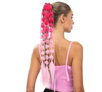Corlorful Ponytail Extensions - Hair Braid Ponytail Extension | Long Extension, Colorful Hair Extensions With Hair Tie, 23.6 Inch Bubble Ponytail, Soft Hairpiece For Women Daily Wear