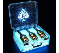CORLYSE 3 Bottles Rechargeable LED Ace of Spade Glorifier Box, Champagne Bottle Carrier Case for Night Club Party Lounge Bar