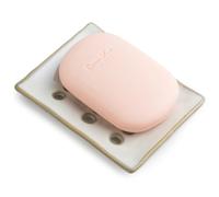 Cormomu Soap Dish with Self Drain, Bar Soap Holder for Bathroom and Kitchen Sink, Rectangular Soap Dishes for Shower Ceramic Soap Saver, Japanese Soap Tray, White