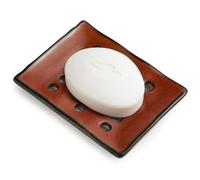 Cormomu Soap Holder with Self Drain, Ceramic Soap Dishes for Bar, Shower, Japanese Soap Tray for Kitchen and Bathroom, Keep Sink Dry and Tidy, Red