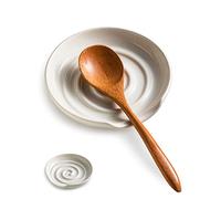 Cormomu Spoon Holder, Ceramic Spoon Rest for Stove Top, Utensil Holder for Spatula, Coffee Spoon, Spoon Cradle, Kitchen Accessories for Stove, Christmas Gifts, White
