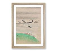 Cormorant Bird Fishing by Sakai Hoitsu Framed Print | A2 Oak Framed Wall Art | Ready to Hang | Modern Nature Picture | Living Room Bedroom Lounge Office