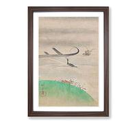 Cormorant Bird Fishing by Sakai Hoitsu Framed Print | A2 Walnut Framed Wall Art | Ready to Hang | Modern Nature Picture | Living Room Bedroom Lounge Office