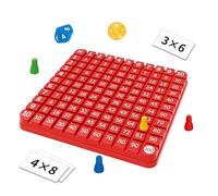 Cormunalis Multiplication Table Math Toys, Educational Chessboard Game, Learning Mathematics Through Play, 2-4 Players (Red)