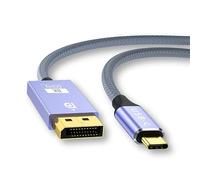 CORN 8K@60Hz USB C to DisplayPort 1.4 Cable (8K@60Hz, 4K@144Hz, 2K@240Hz), 32.4Gbps, USB-C to DP Cable Compatible for iPhone 16/15,MacBook Pro/Air,Odyssey G8/G9 (6.6FT/2m)