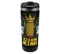 Corn and The King 12oz Coffee Cup Travel Mug Stainless Steel Double Walled Insulated Tumbler with Lid