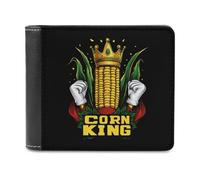 Corn and The King Slim Wallet Bifold Credit Card Holder Case PU Pouch Purse for Men Women