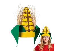 Corn Cob Hats For Adults - 11 Inches Funny Corncob Food Hat Apparel With Green Leaves And Brown Husks | Cosplay Accessories Festival Vendor Novelty Adult Funny Food Hat