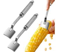 Corn Cob Peeler, Corn on The Cob Remover, Fast Corn Thresher Tool, Easy Clean Corn Peeler, Stainless Steel Splitter Tool for Home Kitchen, Restaurant Chef, Picnic Lovers (2Pcs)