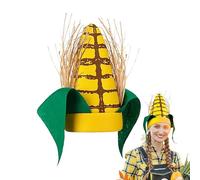 Corn Costume Hat - Botanical Styled Textile, Head Cover Decorative Craft Build, Green Leaf Layered Detailing With Cob Inspired Shape Form, Comfortable Wearable Fancy Dress Item | For Festival Use