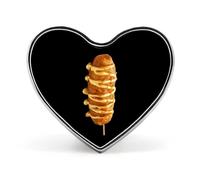 Corn Dog Lover Funny Lapel Pins Heart Button Brooch Badge Pin Hat Clothes Bag Jewelry for Men Women