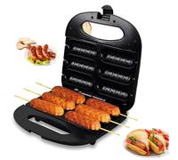 Corn Dog Waffle Maker - 750W Hot Dog Maker with Indicator Light, Non-Stick Coating, Double-Sided Heating, Makes 6 Corn Dogs Quickly, Easy to Clean